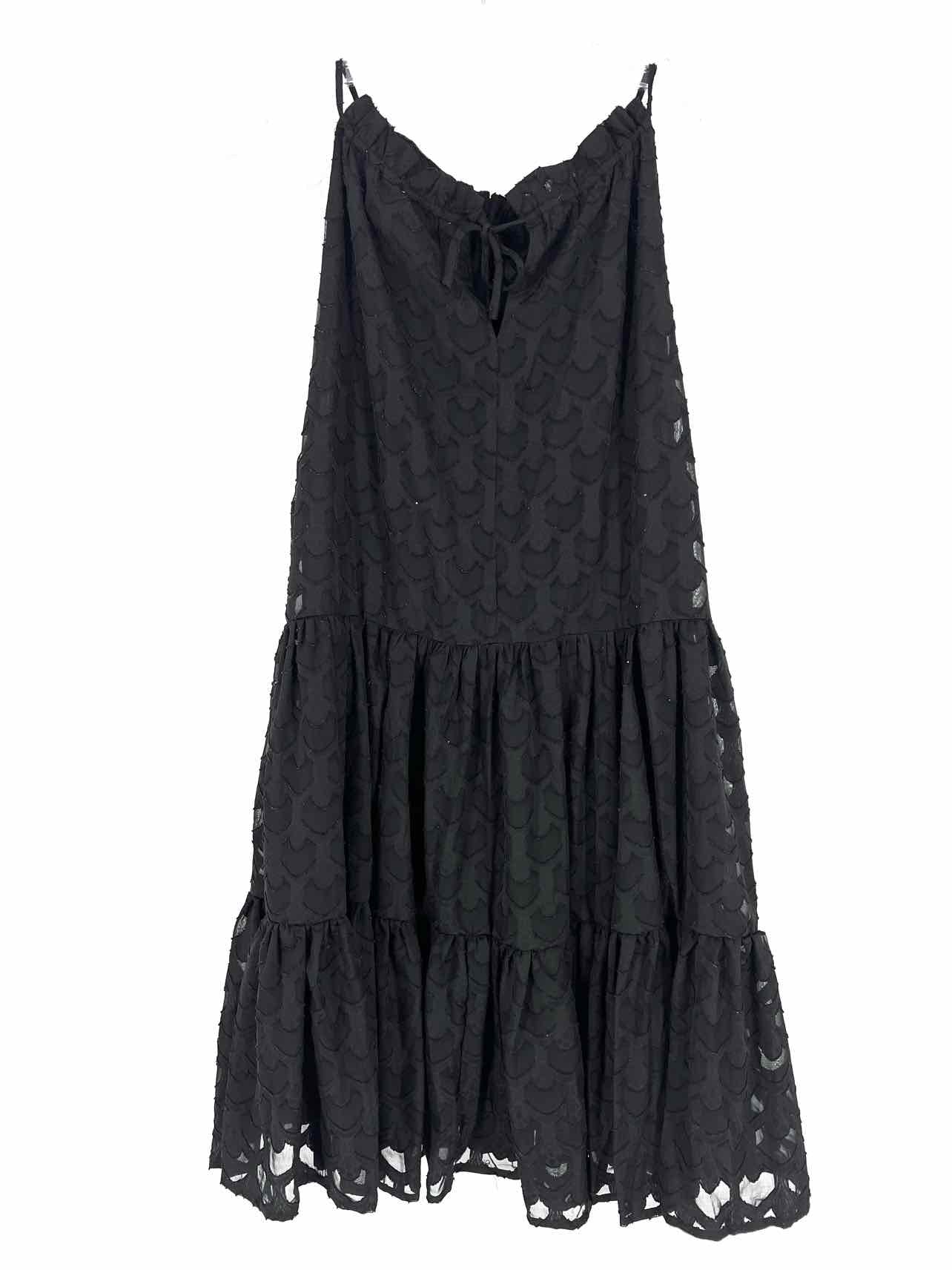 Sweet Lovely Size S Black Scalloped Cinched Dresses Top-Long Sleeve - Image 2