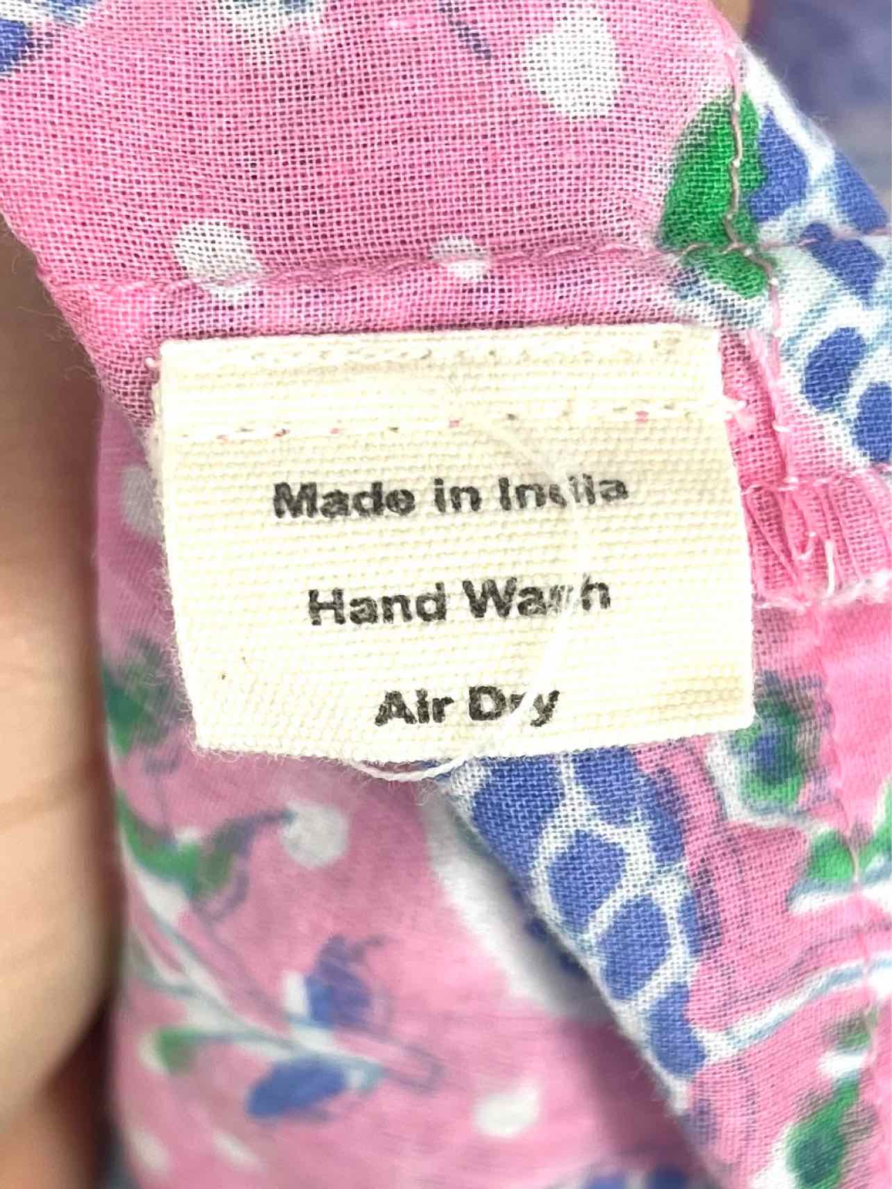 SZ Blockprints Size L Pk/Bl/Wh Floral Cotton Dresses Dress - Image 4