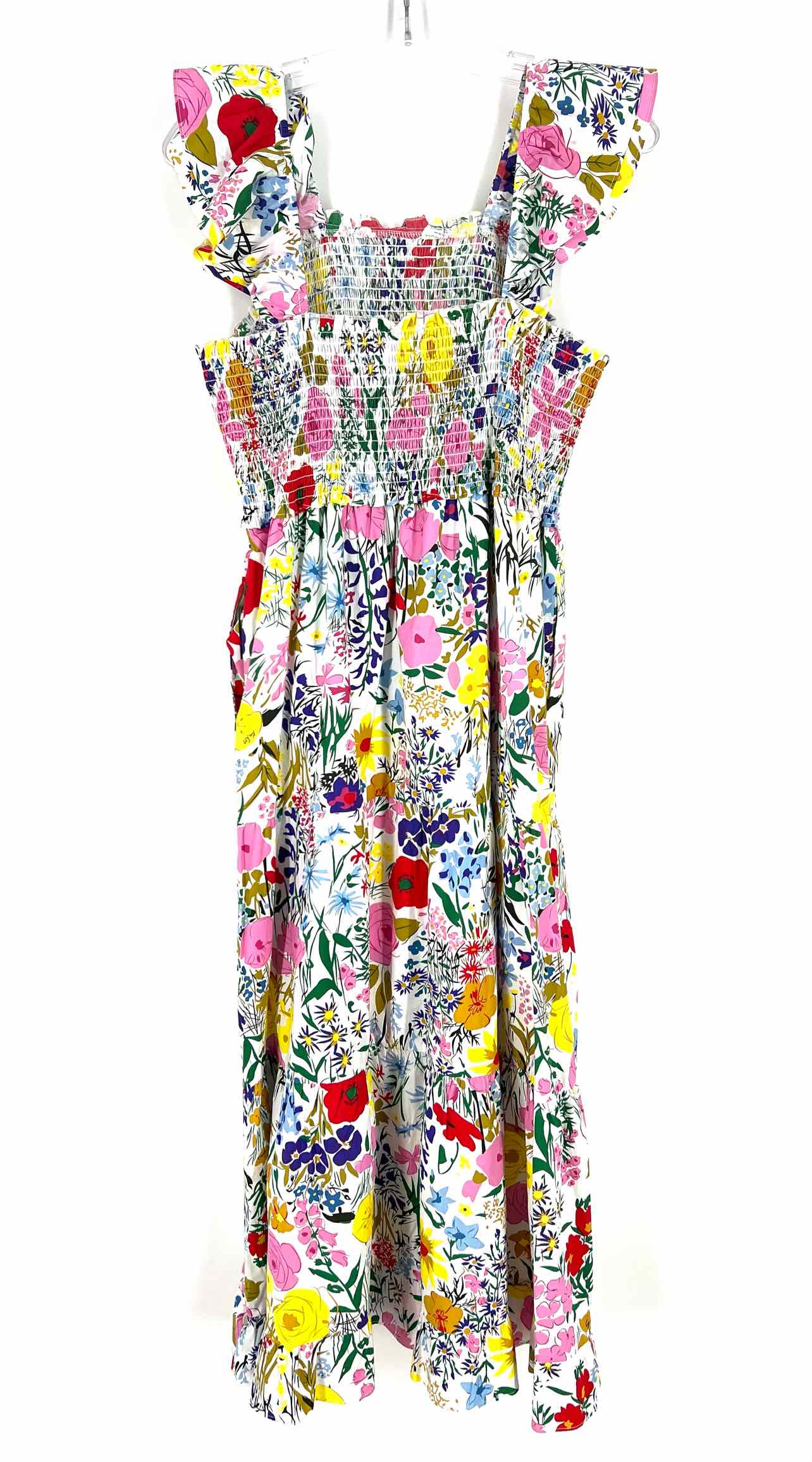 THML Size M White/Multi Floral Shirred Dresses Dress Maxi - Image 2
