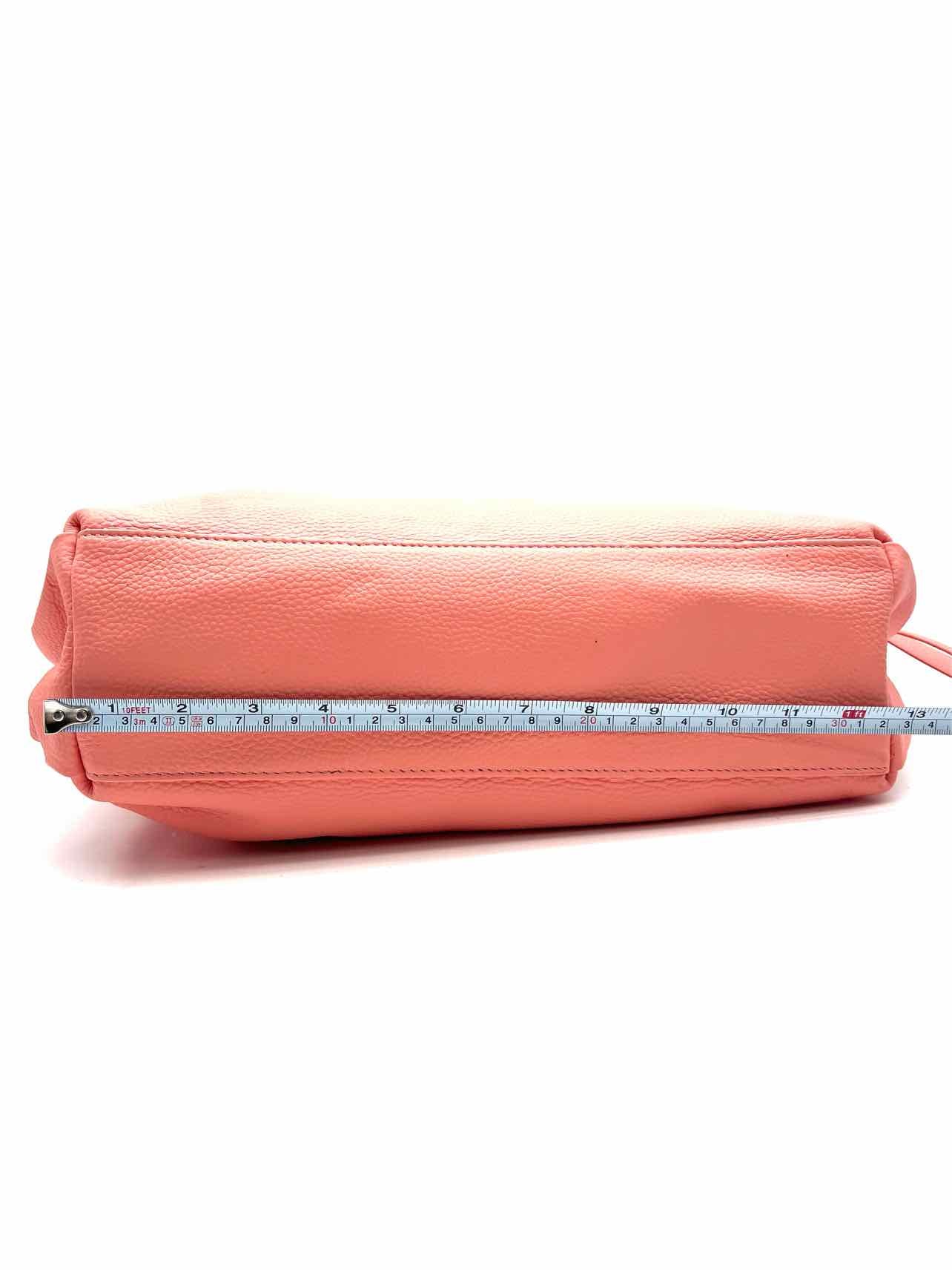 Tote Le Monde Coral Pebbled Leather Designer Shoulder Bag - Image 8