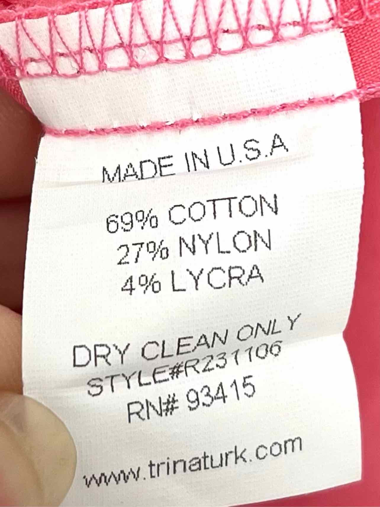 Trina Turk Size M Pink Tie Front Cotton Blend Designer Halter - Image 4