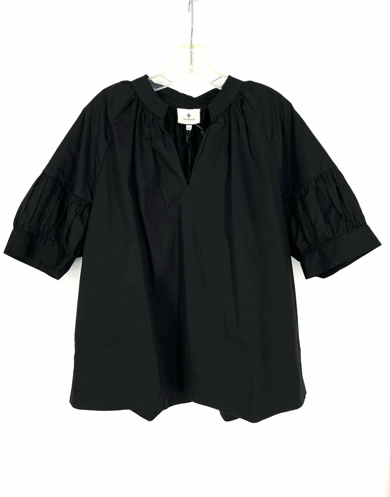 Tuckernuck Size XXL Black Stitched Puff Sleeve NEW PLUS Top-Short Sleeve