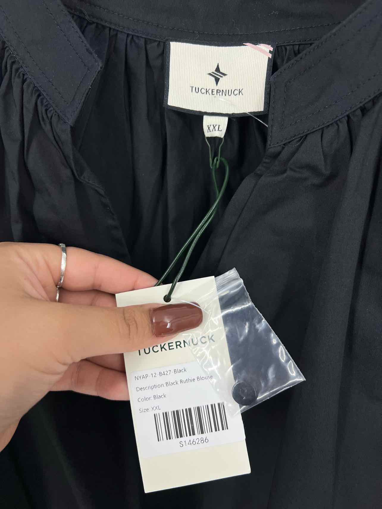 Tuckernuck Size XXL Black Stitched Puff Sleeve NEW PLUS Top-Short Sleeve - Image 3