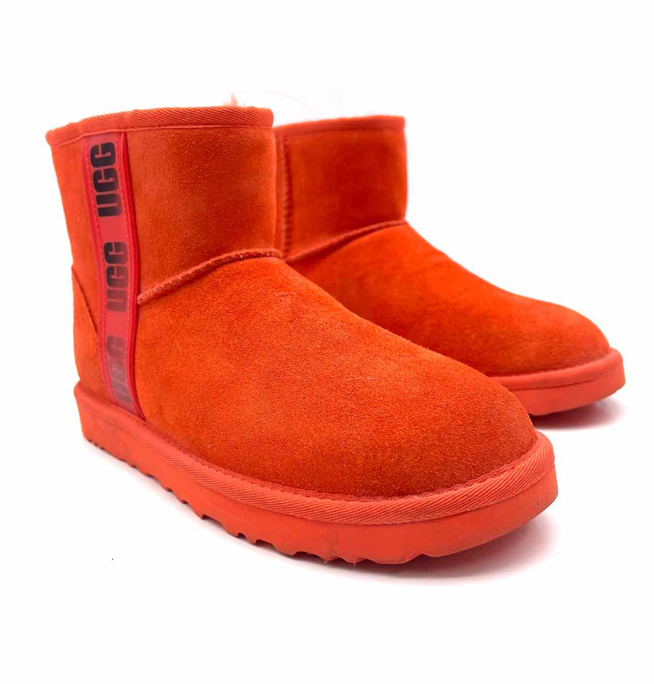 UGG Size 9 Orange Suede AS IS Designer Ankle Boots
