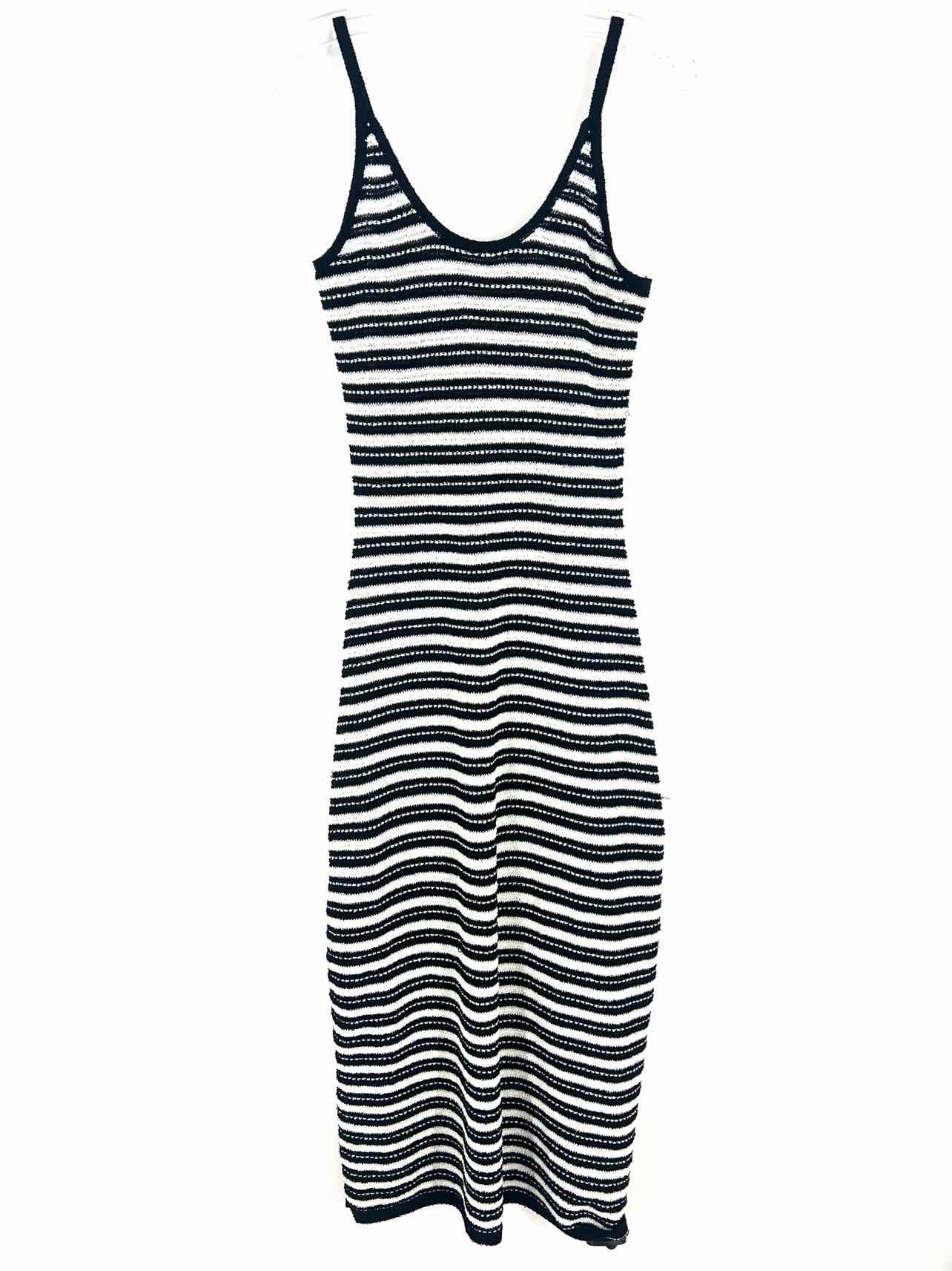 Universal Thread Size XS Black/White Stripe Knit Dresses Dress Maxi