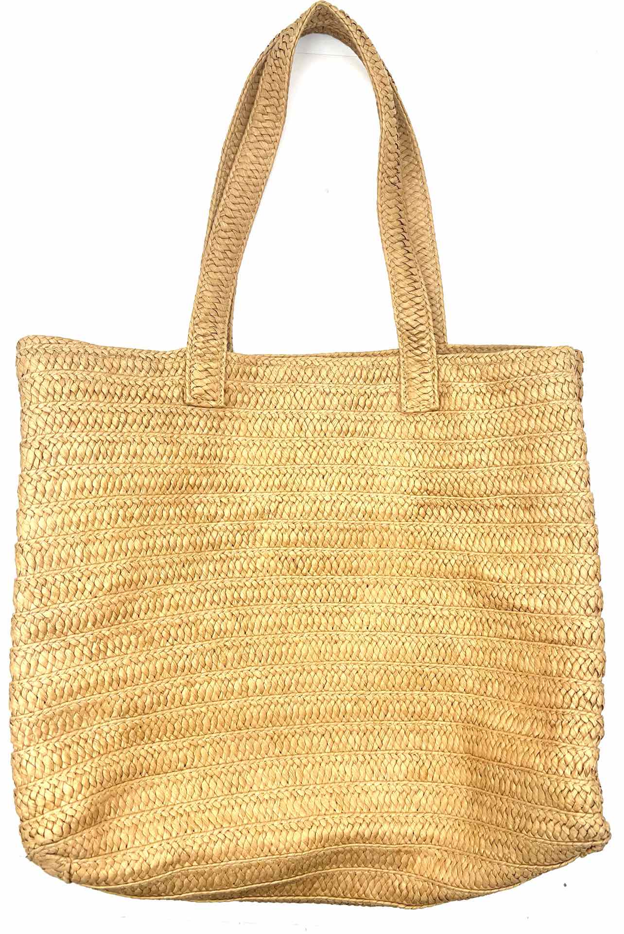 Urban Expressions Tan/White Faux Pearl Woven Purses Tote - Image 2