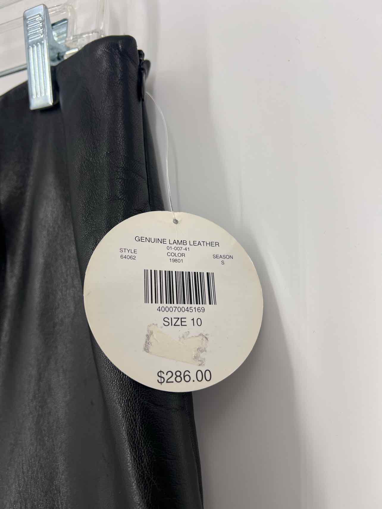 Valerie Stevens Size 10 Black Solid Leather NEW Designer Pants - Image 4