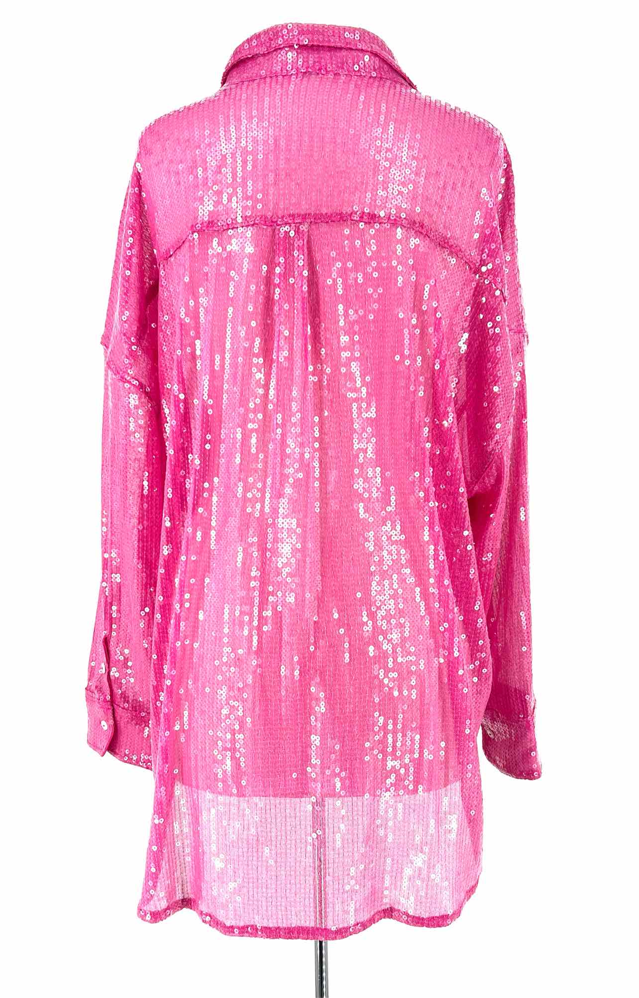 Victoria's Secret Size XL Hot Pink Sequined Sheer NEW Swimwear Coverup - Image 3