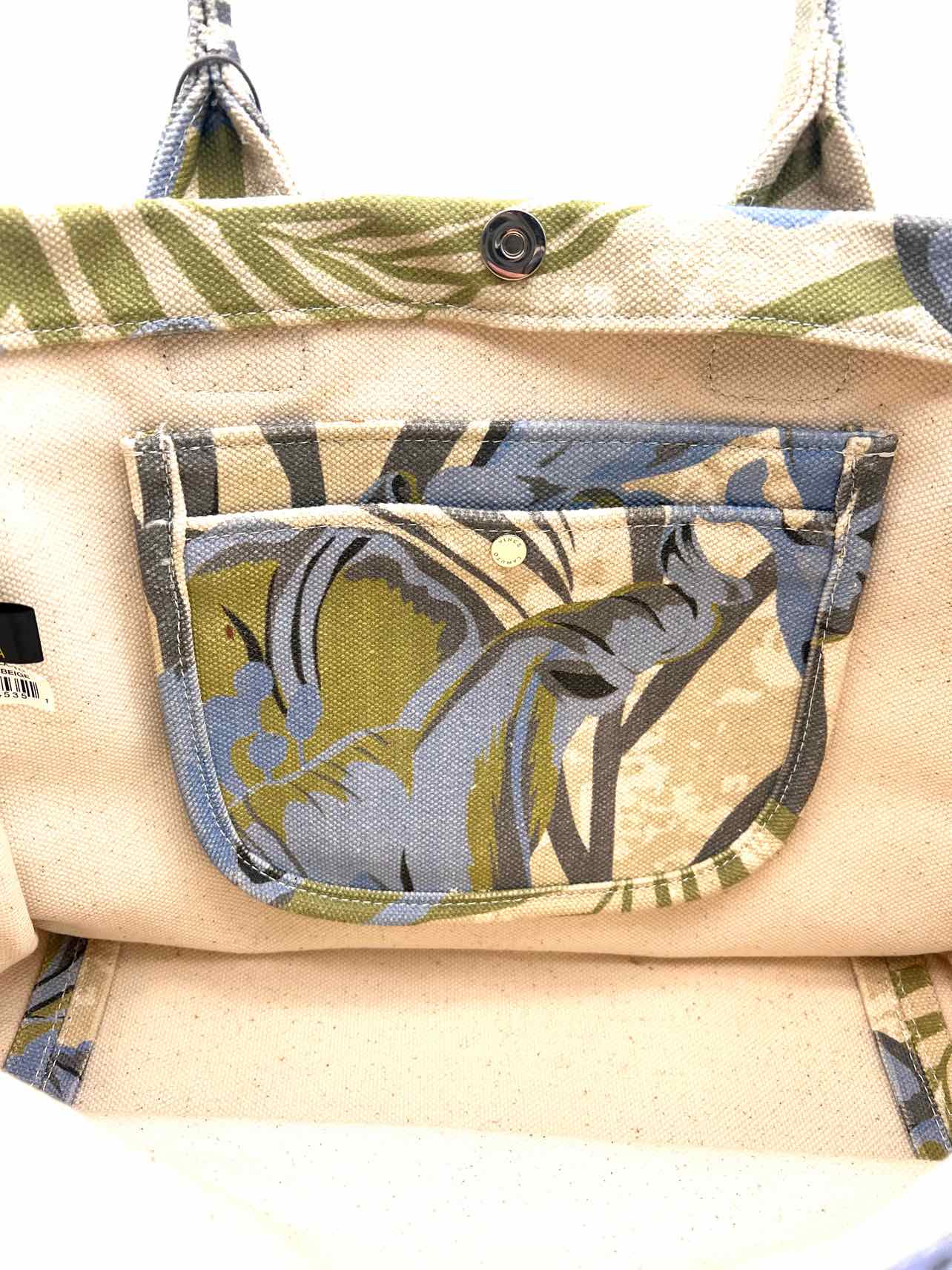 Vince Camuto Br/Bl/Gr Floral Canvas NEW Purses Tote - Image 8