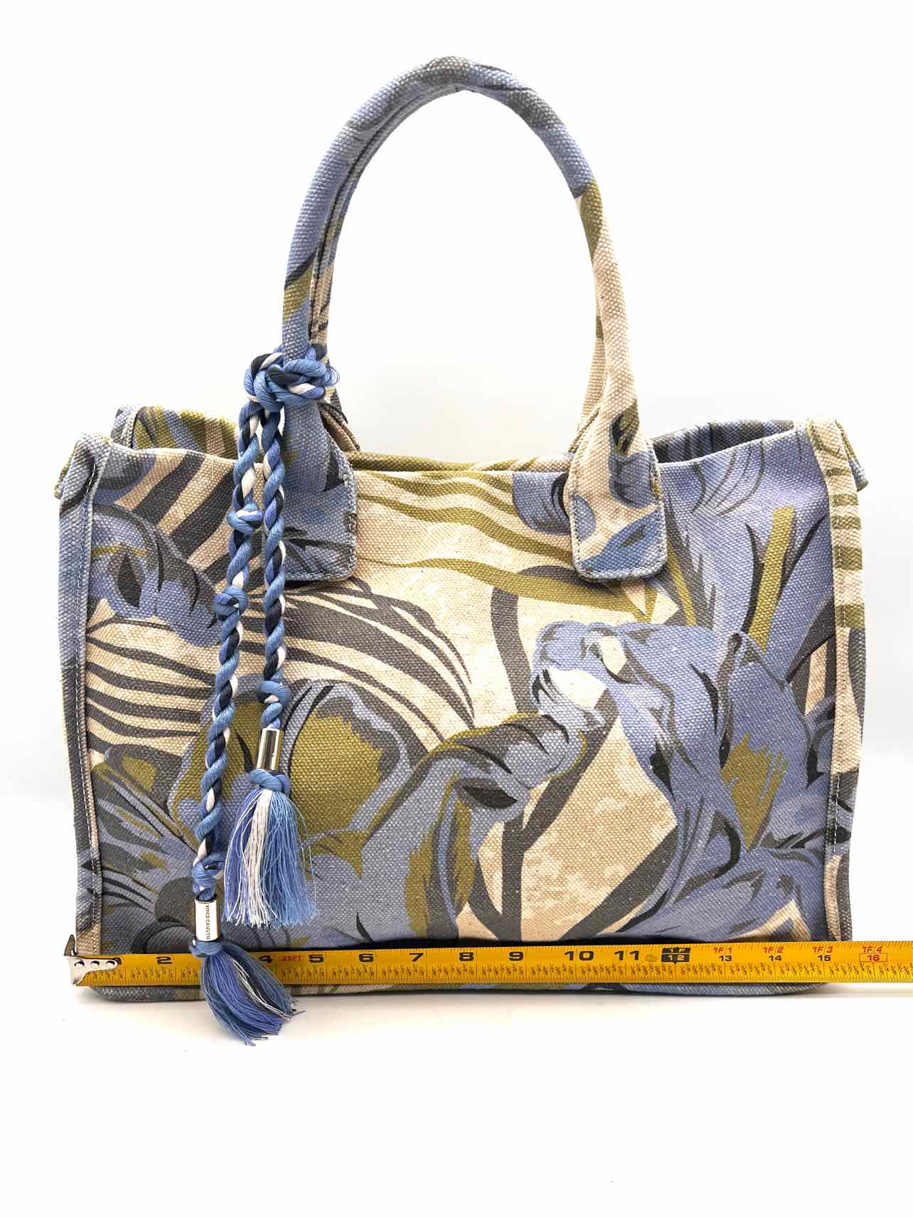 Vince Camuto Br/Bl/Gr Floral Canvas NEW Purses Tote - Image 9