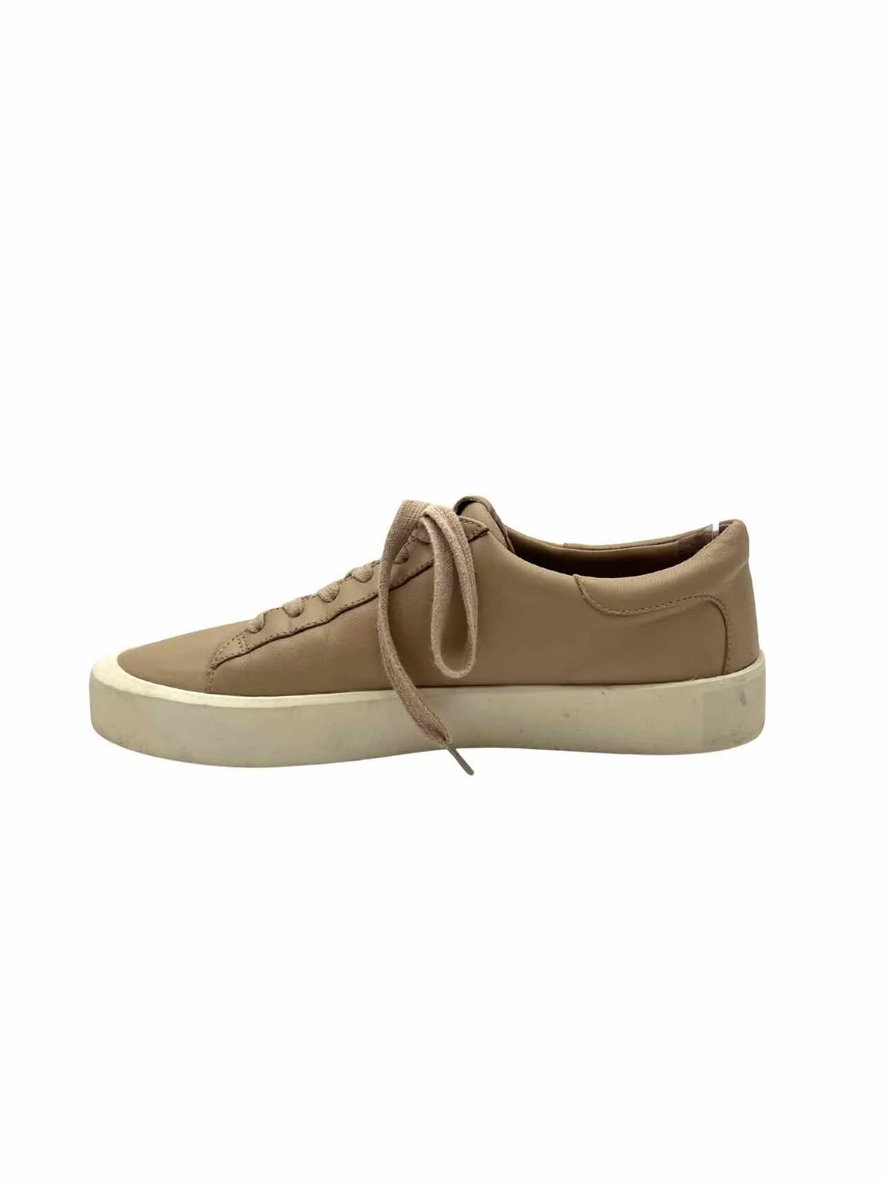Vince Size 9.5 Lt Brown Lace-Up Leather Designer Sneakers - Image 5