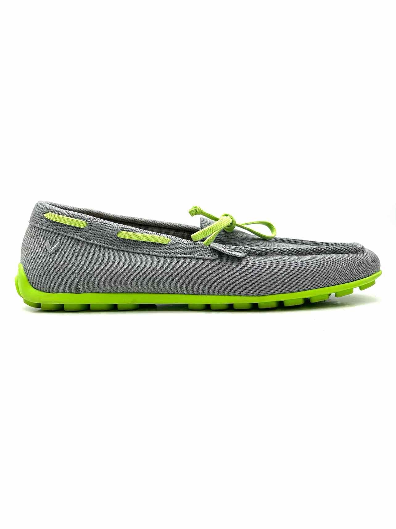 Vivaia Size 10 Slate/Green Lace-Up Knit Designer Loafer Heels - Image 2