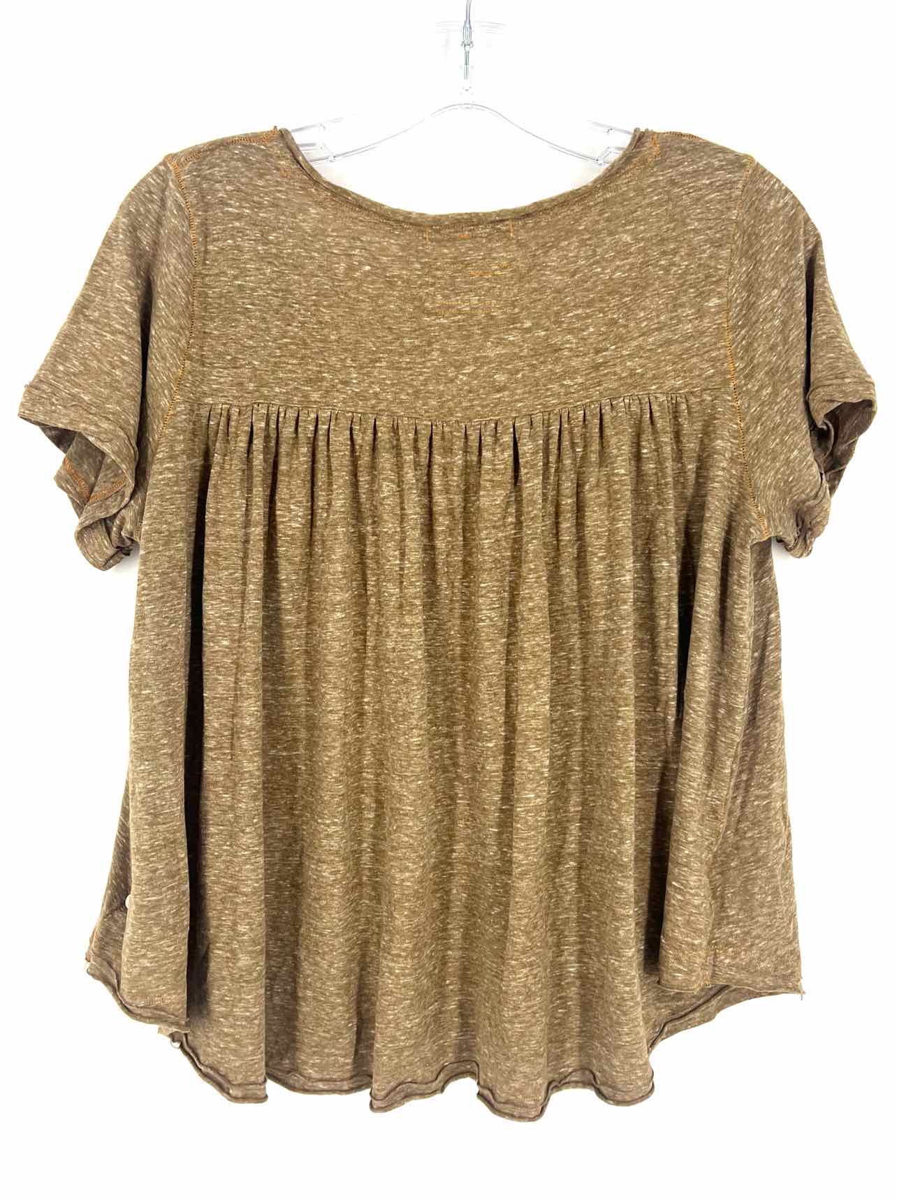 We The Free Size S Lt Brown/White Variegated Flowy Tops Top-Short Sleeve - Image 2