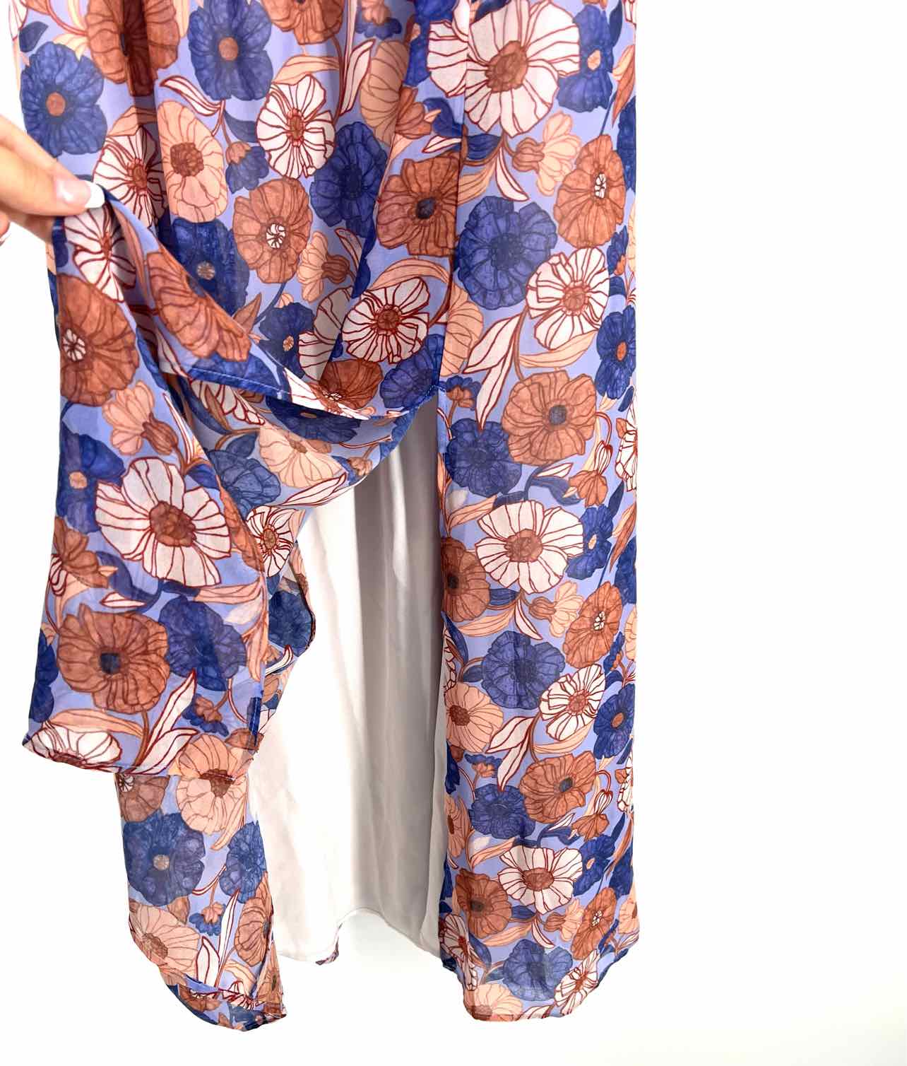 Wilfred Size M Bl/Br/Wh Floral Tie Front Designer Dress - Image 2